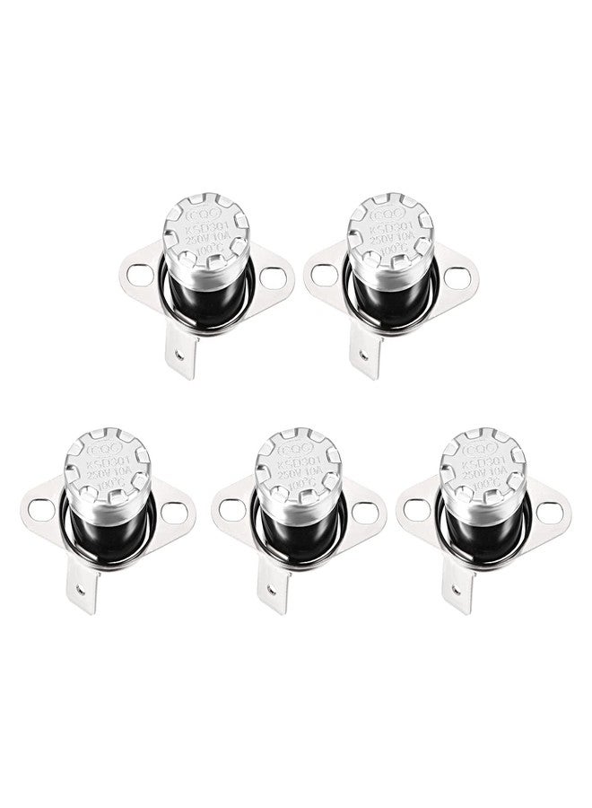 Rebower KSD301 Thermostat 100C NO Temperature Thermal Control Switch, [for Microwave Oven Refrigerators] - Normally Open/90C Angle/5pcs - Image 1
